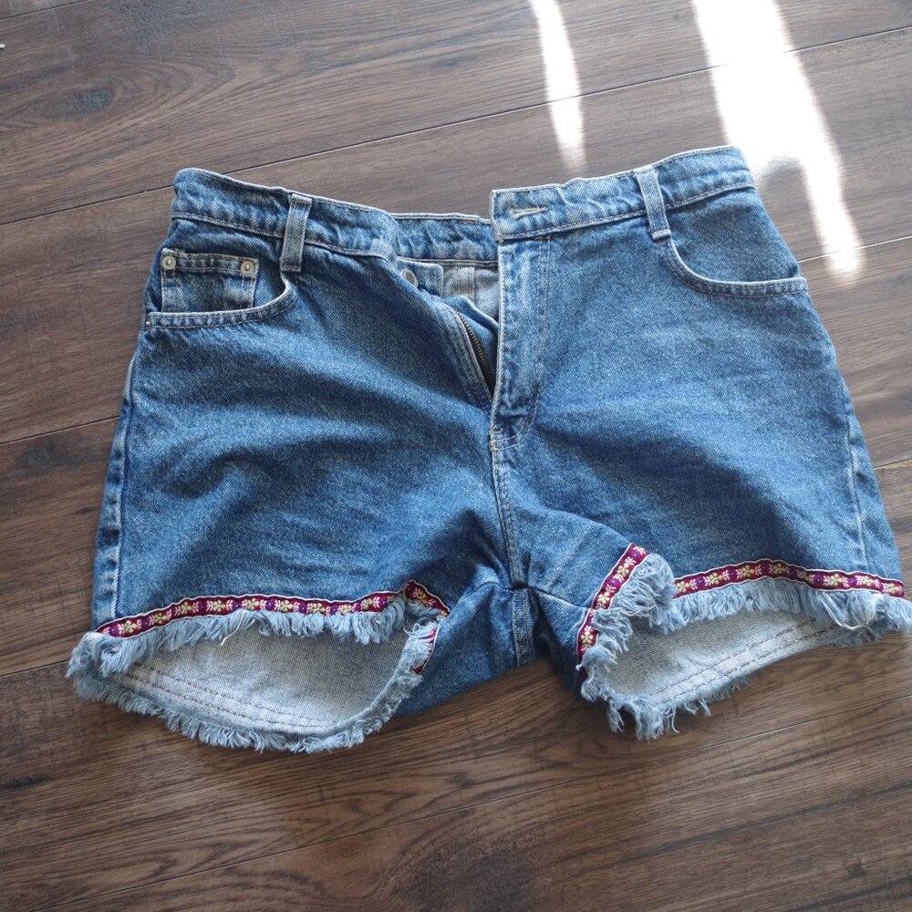 Bohemian  Cut Off Jean Shorts By E.W Vintage